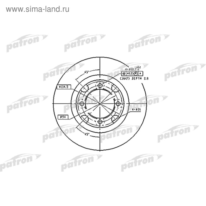 фото Диск тормозной patron pbd2607