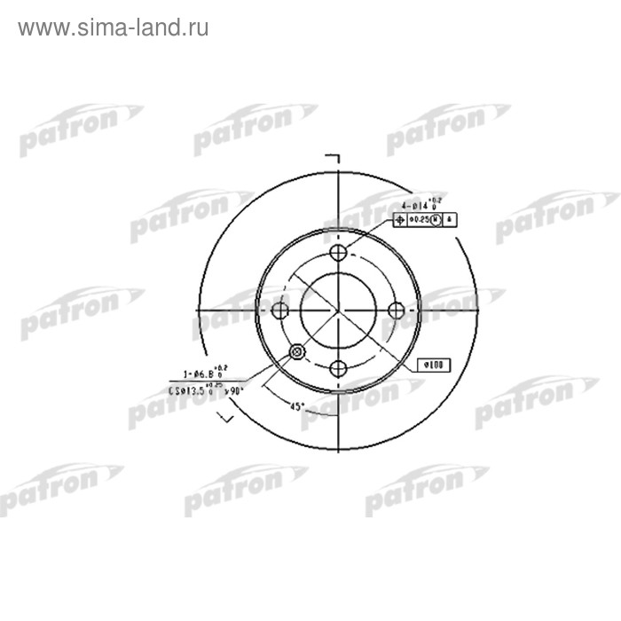 фото Диск тормозной patron pbd2780