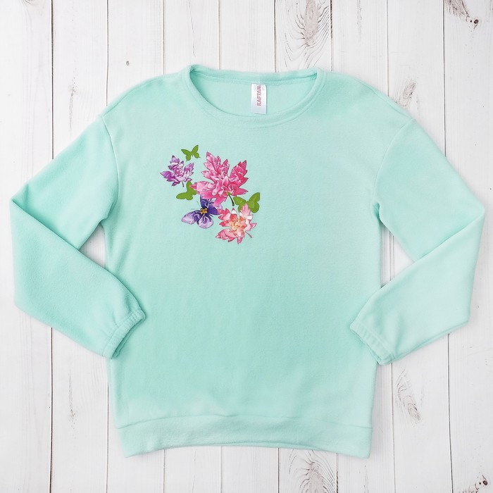 Джемпер женский KAFTAN "Листья", мята, 42-44, флис