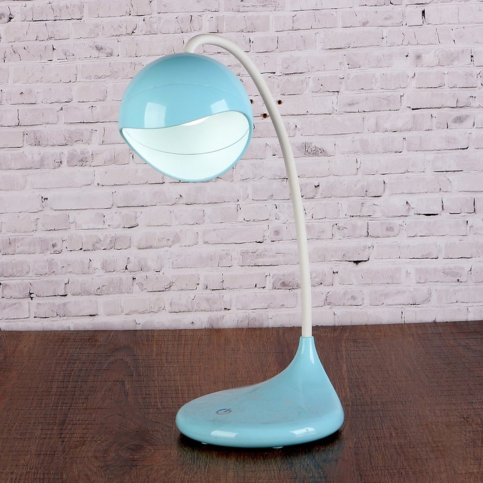 Лампа настольная сенсор 3 режима 5W USB АКБ "Прожектор" голубая 45х13х13 см