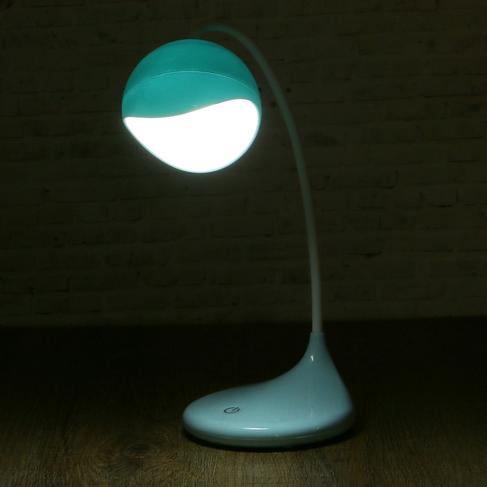 Лампа настольная сенсор 3 режима 5W USB АКБ "Прожектор" голубая 45х13х13 см