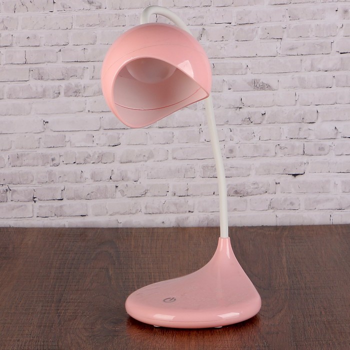 Лампа настольная сенсор 3 режима 5W USB АКБ "Прожектор" розовая 45х13х13 см