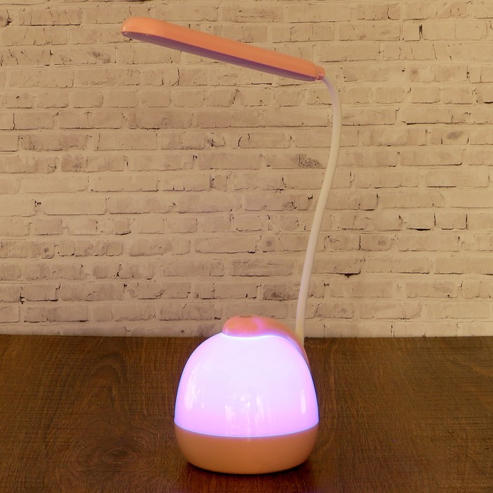 Лампа настольная сенсор 3 режима LEDх20 11W USB АКБ "Космос"розовая низ светит.51х11х10 см