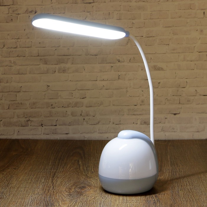Лампа настольная сенсор 3 режима LEDх20 11W USB АКБ "Космос"голубая низ светит. 51х11х10см