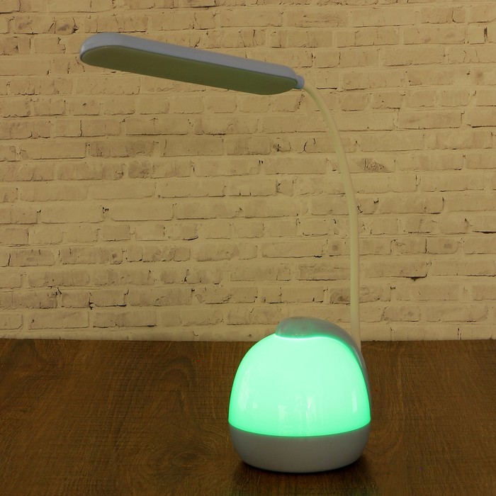 Лампа настольная сенсор 3 режима LEDх20 11W USB АКБ "Космос"голубая низ светит. 51х11х10см