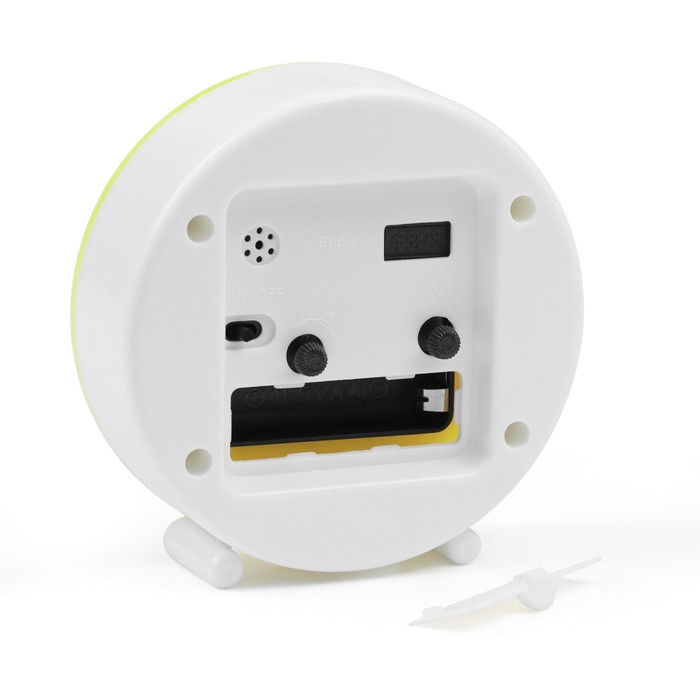 Будильник Смайл, круг, желтый, микс смайлов, 11*10,5см