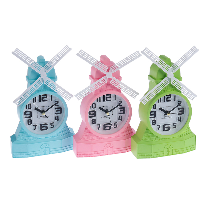 Будильник детский "Мельница", 21х13 см, микс