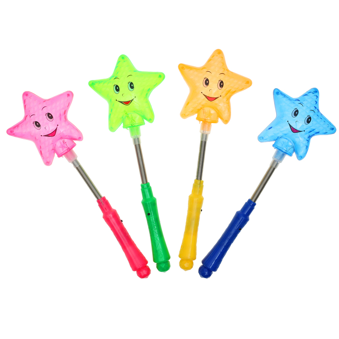 Палочка световая "Звездочка" на пружинке, цвета МИКС