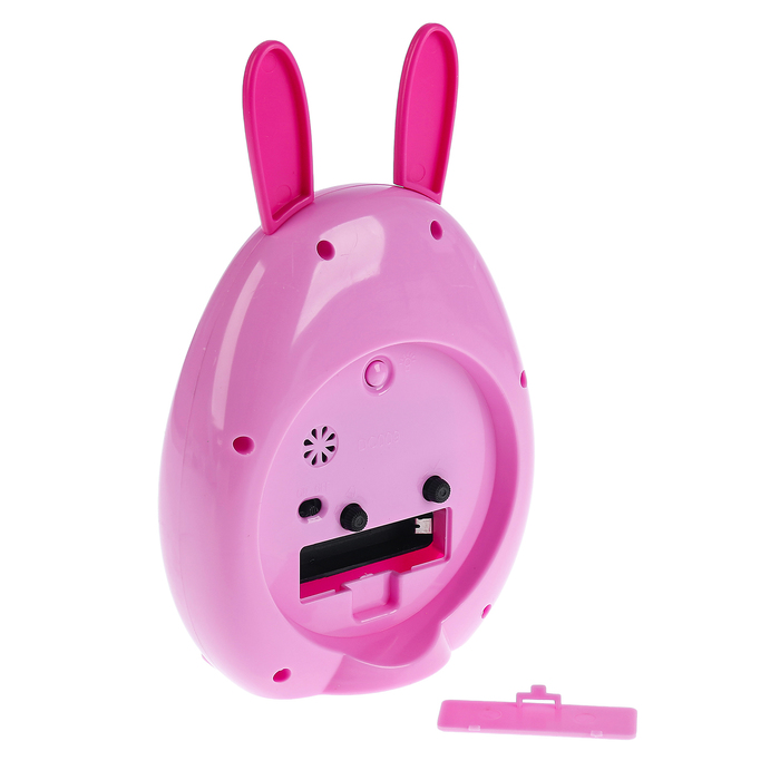 Будильник. Серия Животный мир. Розовый Зайка, подсветка, 12*16см