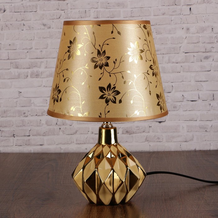 Лампа настольная керамика Е14 40Вт 220В "Ромбы" белая 31х20х20 см