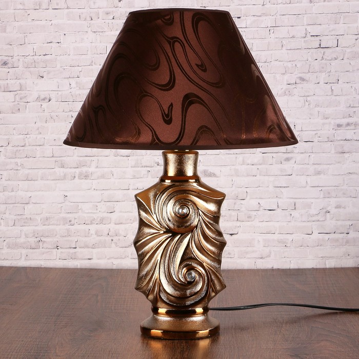 Лампа настольная керамика Е27 40Вт 220В "Вьюга" стразы 45,5х32,5х32,5 см