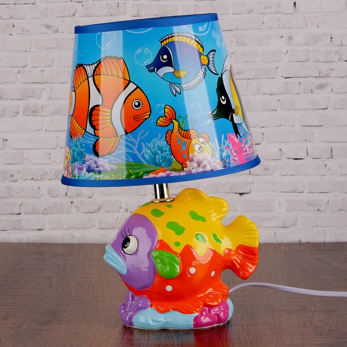 Лампа настольная керамика Е14 40Вт 220В "Рыбка" МИКС 30х20х20 см