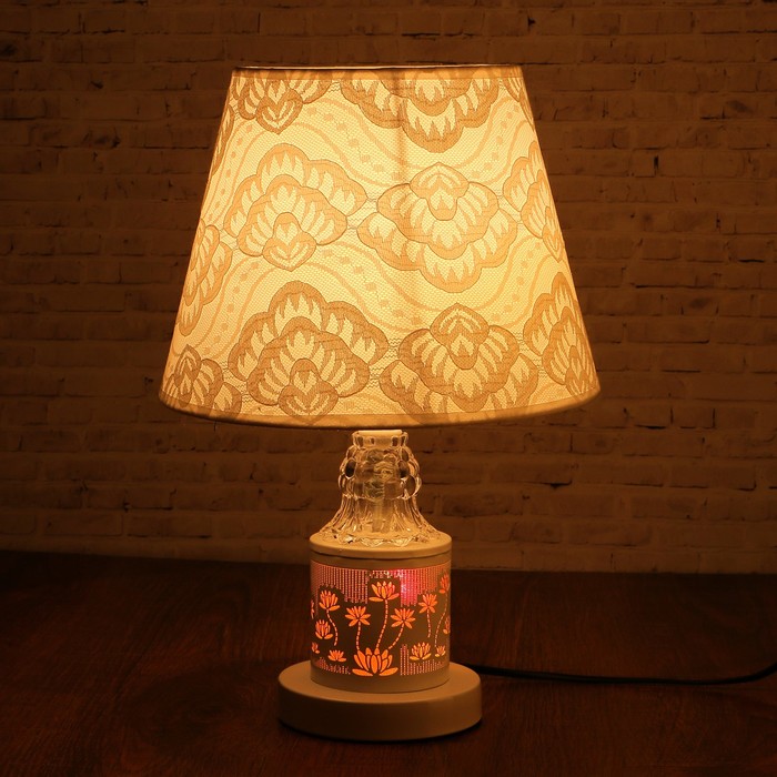 Лампа настольная "Лотосы" Е27 220В низ с подсветкой 38х25х25 см