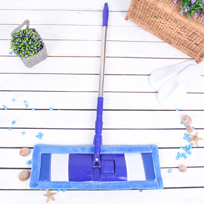 Швабра плоская телескопическая Ocean, стальная ручка, микрофибра 50х13,5х84(127) см