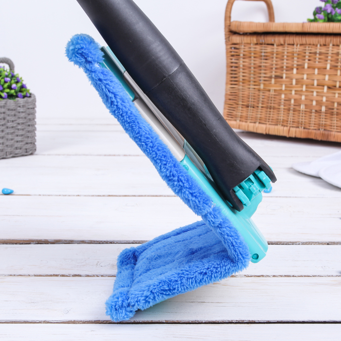 Швабра плоская с отжимом Twist, стальная ручка, микрофибра 33,5х10,5х95(120) см