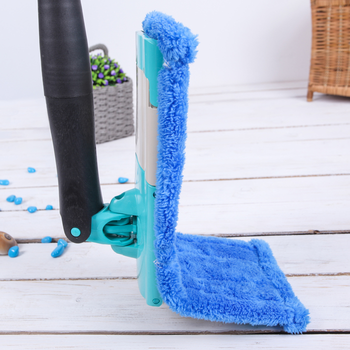 Швабра плоская с отжимом Twist, стальная ручка, микрофибра 33,5х10,5х95(120) см
