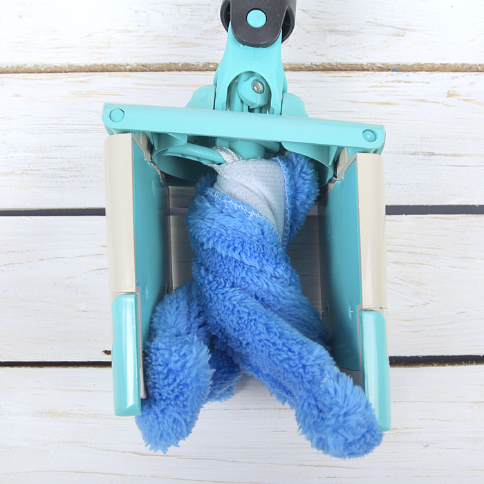 Швабра плоская с отжимом Twist, стальная ручка, микрофибра 33,5х10,5х95(120) см