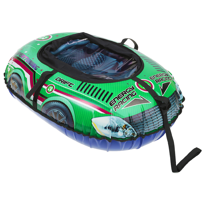 Тюбинг- ватрушка машинка № 7, размер 118*82 см, цвет зелёный