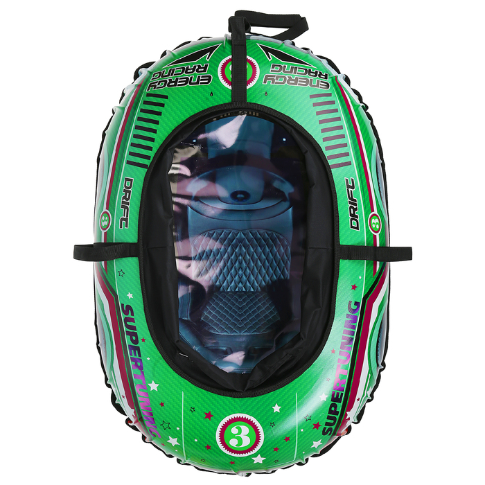 Тюбинг- ватрушка машинка № 7, размер 118*82 см, цвет зелёный