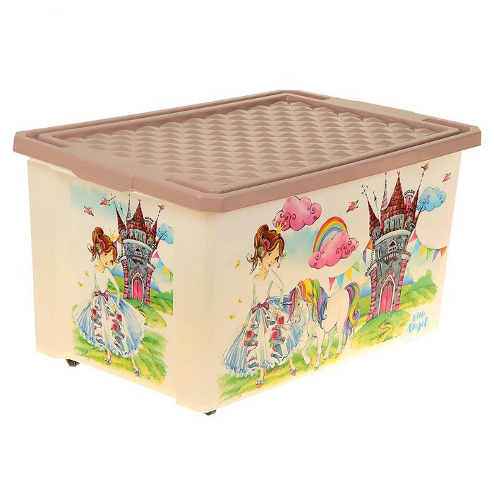 Ящик для хранения игрушек "Сказочная Принцесса", 57 л, на колёсах