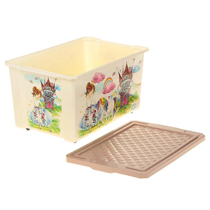 Ящик для хранения игрушек "Сказочная Принцесса", 57 л, на колёсах