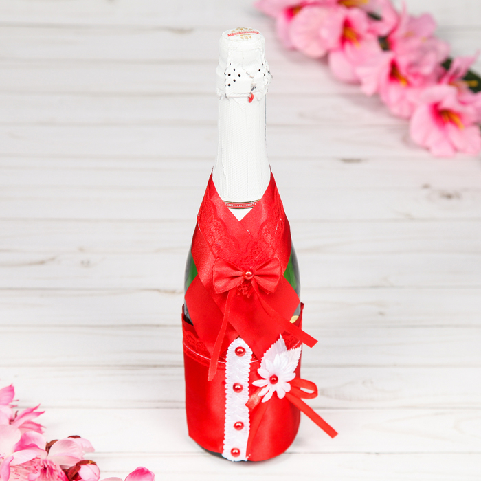 Одежда на бутылку "Вид 1", красный