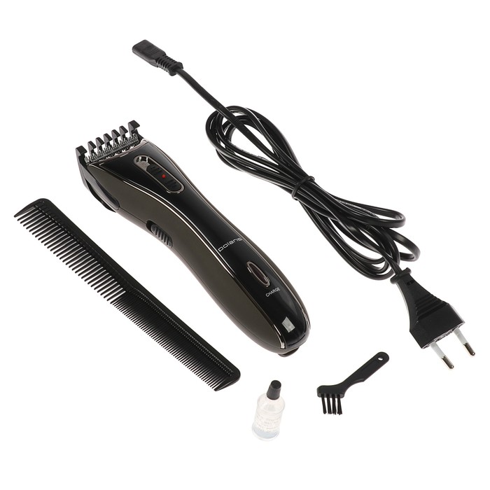 Машинка для стрижки волос Polaris PHC 0201R, аккумуляторная, серый