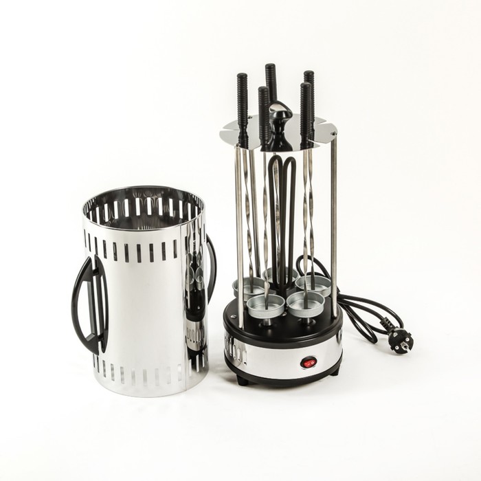 Электрошашлычница Polaris PEG 0503,1000 Вт, 5 шампуров, черный