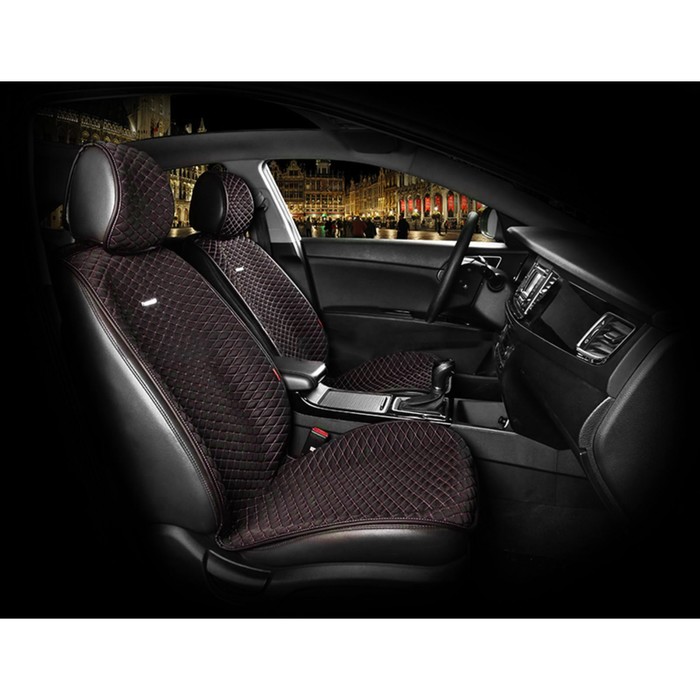 Накидки Palermo, на передние сиденья, текстиль, черный/красный, 2 шт аксессуары для автомобиля carperformance накидки на передние сиденья fiberflax cus 1052