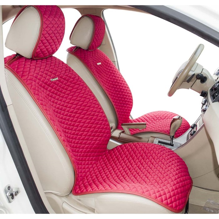 Накидки на передние сиденья PALERMO, велюр, красно-бордовый, набор 2 шт.