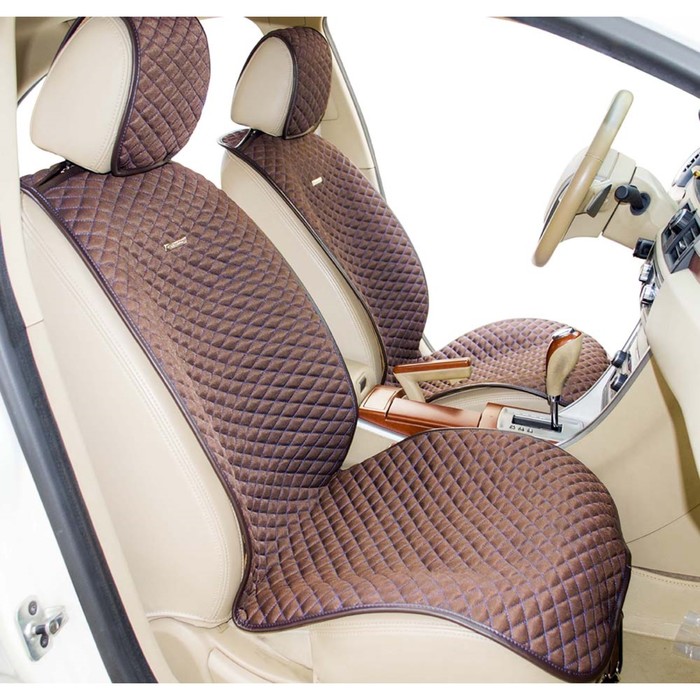 Накидки на передние сиденья PALERMO, велюр, серо-синий, набор 2 шт.