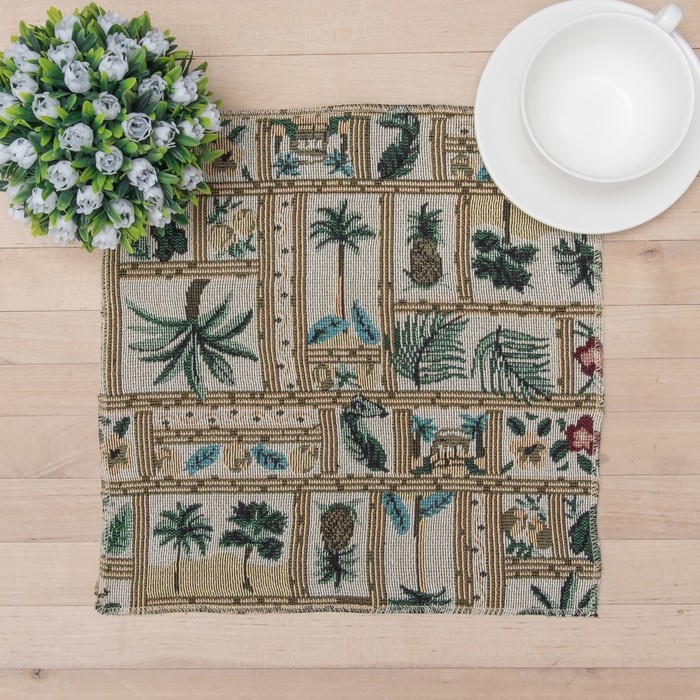 Салфетка из гобелена "Этель" Тропический остров 32х32 ± 2 см