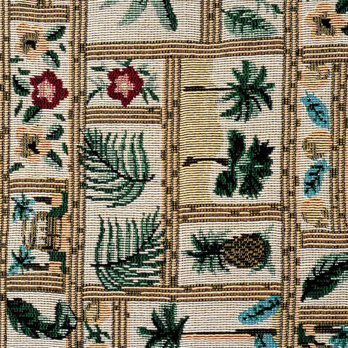 Скатерть из гобелена "Этель" Тропический остров с бахромой, 140х160 ± 2 см