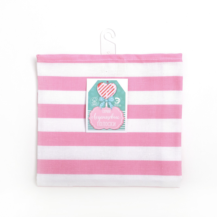 Сумка хозяюшке "Этель" Розовая полоска 40х50х6 см, рогожка,160 гр/м2