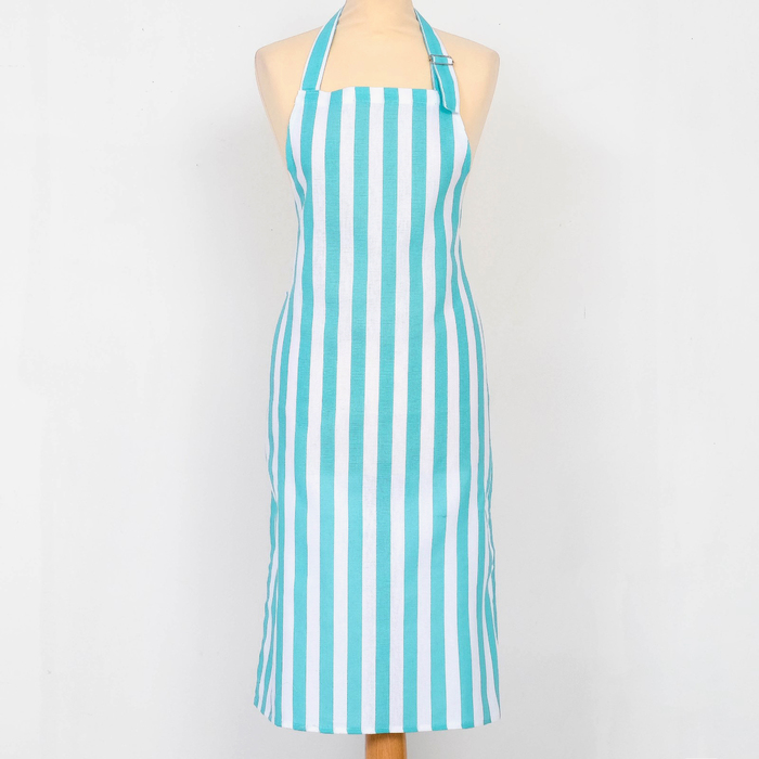 Фартук "Этель" Бирюзовая полоска, рогожка,160 гр/м2