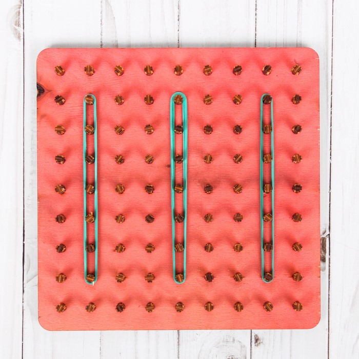 Геоборд "Цветы, замки", розовый