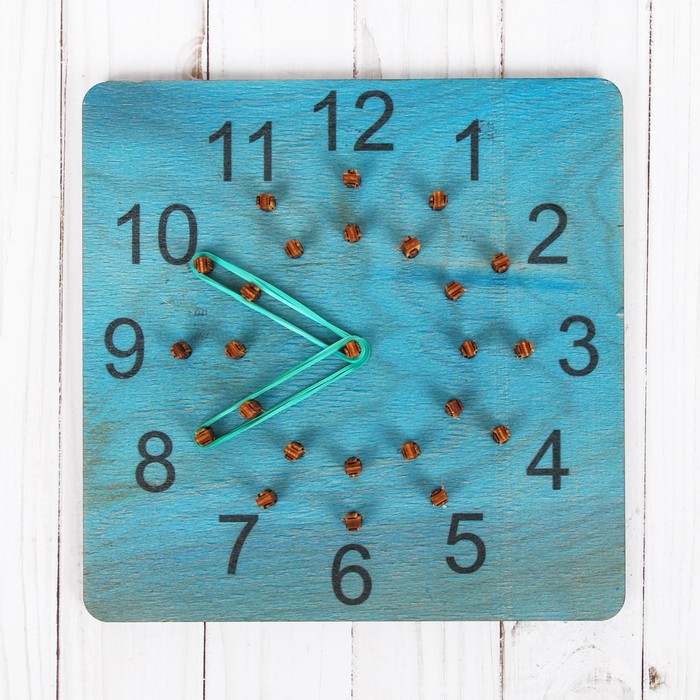 Геоборд "Часы, минуты" голубой