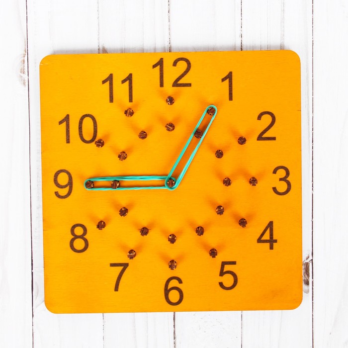 Геоборд "Часы, минуты" оранжевый