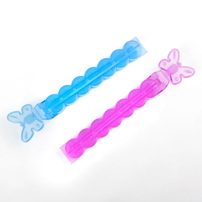 Набор зажимов для пакета 12 см, 4 шт, цвет МИКС