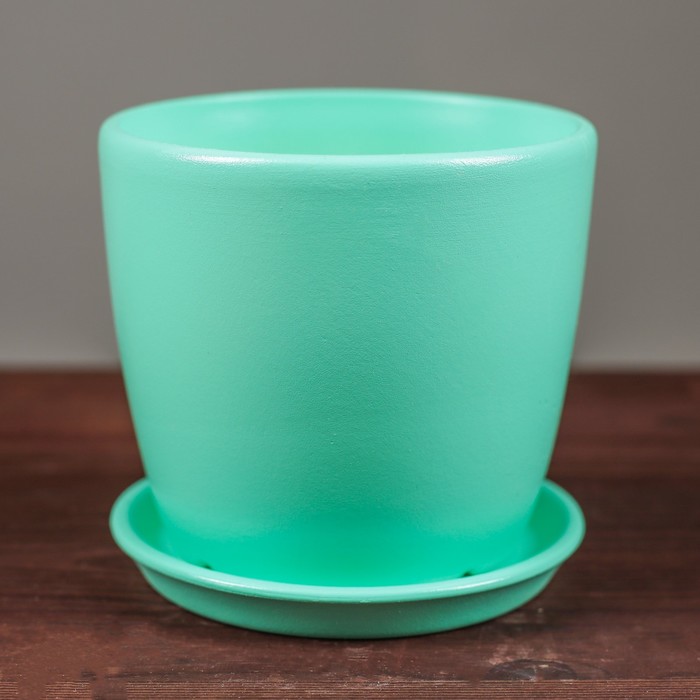 Кашпо "Осень" 0,5 л глянец зеленый лак