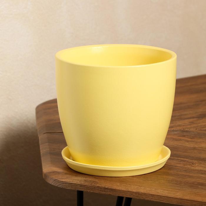 Цветочный горшок "Осень" 3,0 л глянец желтый лак