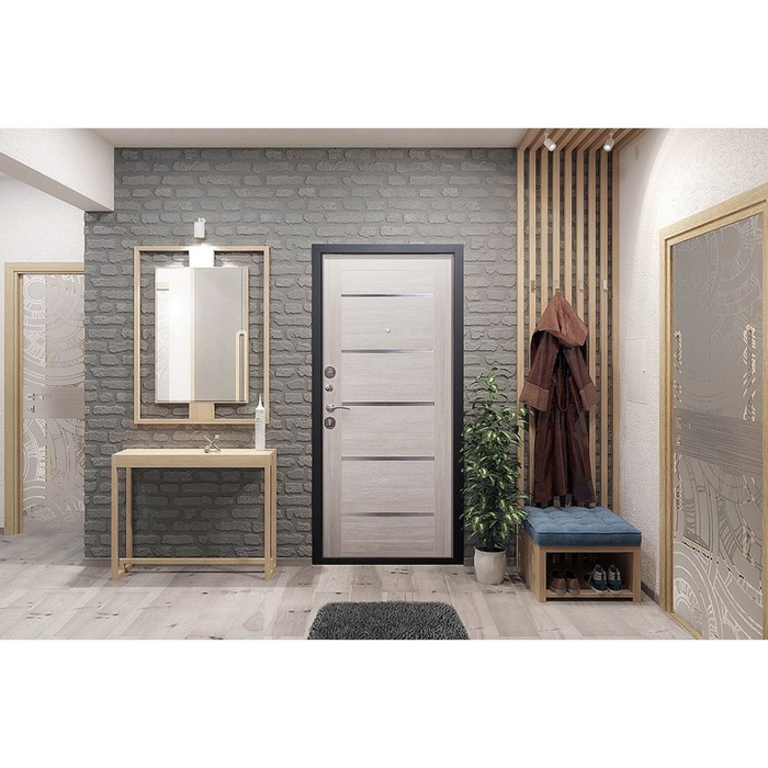 Дверь входная Гарда муар 7,5 см Лиственница беж 2050х960 (правая)