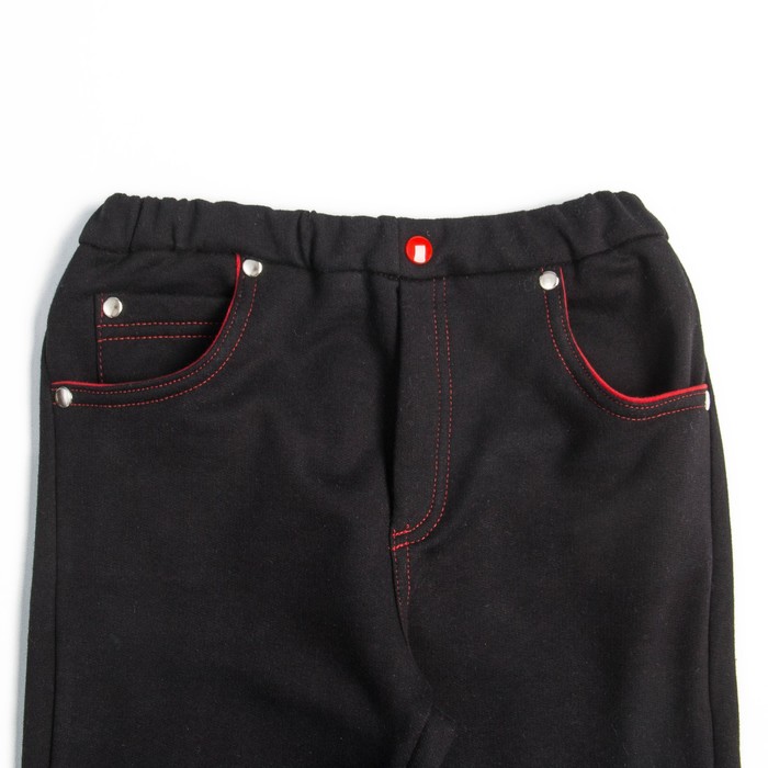 Джинсы для девочки, рост 80 см, цвет чёрный/красный Дс-170_М