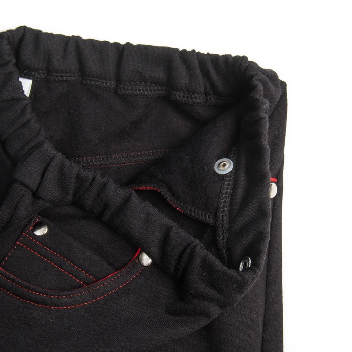 Джинсы для девочки, рост 80 см, цвет чёрный/красный Дс-170_М