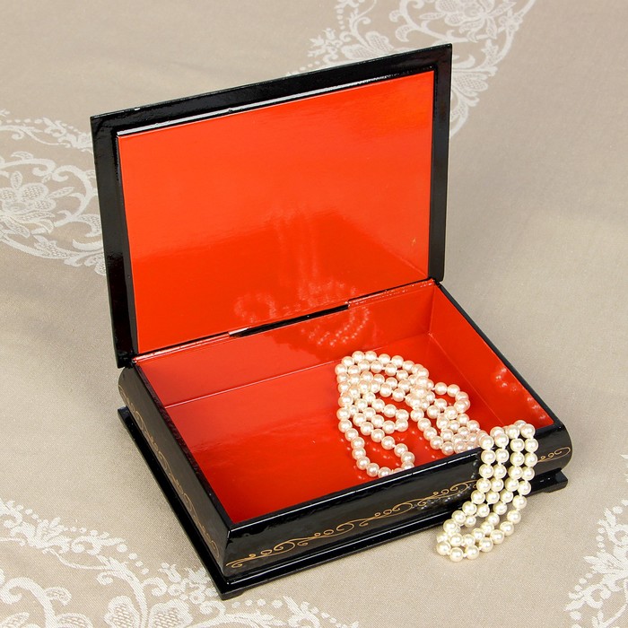 Шкатулка «Цветы в фарфоровой вазе», 17×22 см, лаковая миниатюра