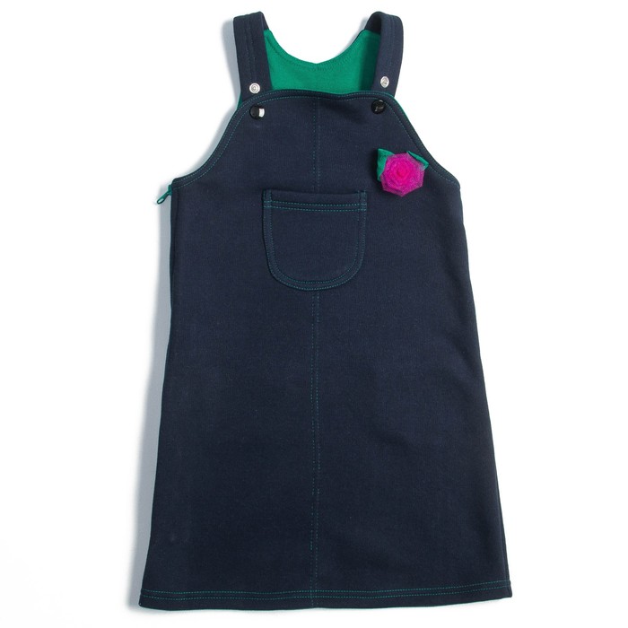 Сарафан с брошью для девочки, рост 86 см, цвет синий КЛ-15_М