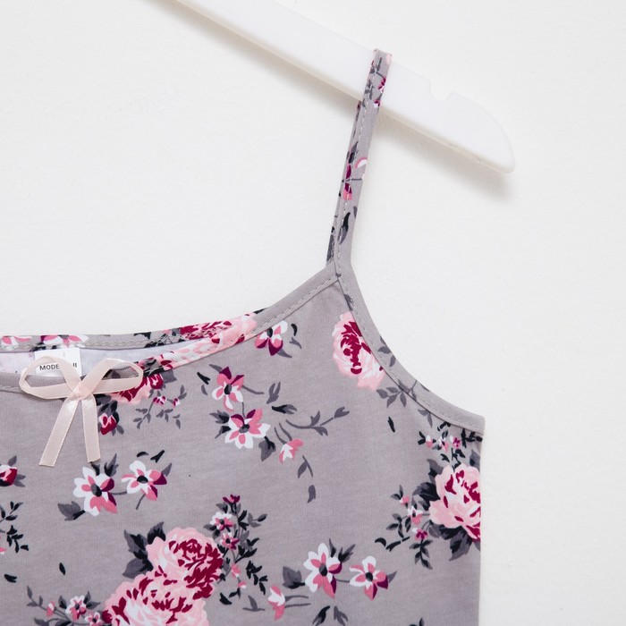 Пижама женская (майка, шорты) 633/2 цвет серый/бордовый, р-р 42