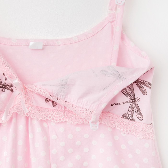 Комплект для беременных и кормящих (сорочка, халат) 630 цвет серый/розовый, р-р 44