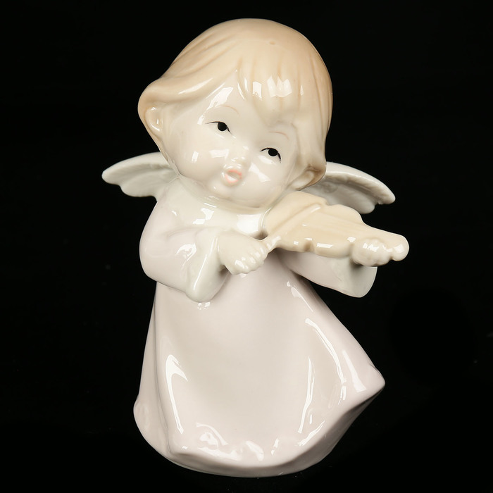 Сувенир керамика "Ангелочек скрипач" 12,5х11х6,5 см