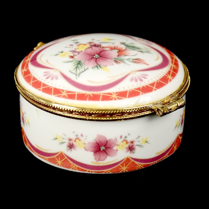 Шкатулка керамика "Букет полевых цветов" МИКС 3,5х7х7,5 см